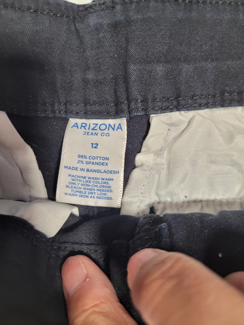 Arizona Jean Company Boys Navy Flat Front Shorts - Picture 2 of 3